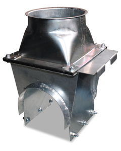 Branch piece with shutter and clinch flange dia150 K150